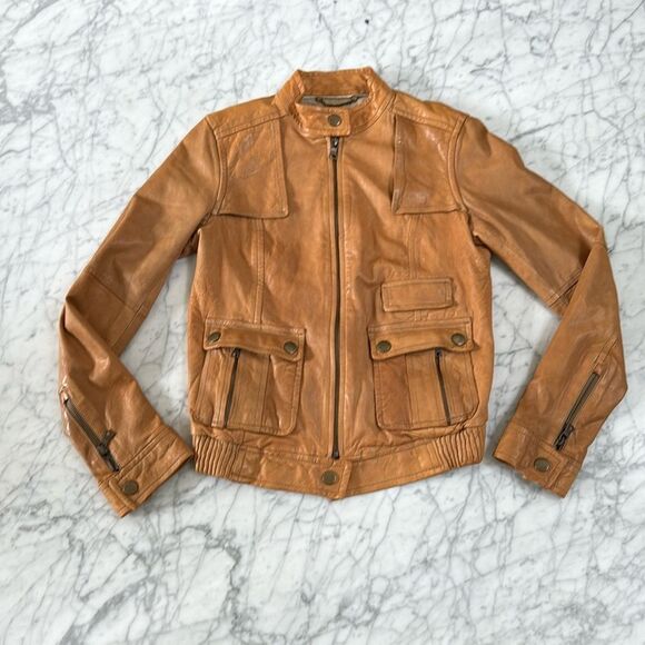 Banana Republic Jackets & Blazers - Vintage Genuine Leather Banana Republic Tan Jacket Womens S